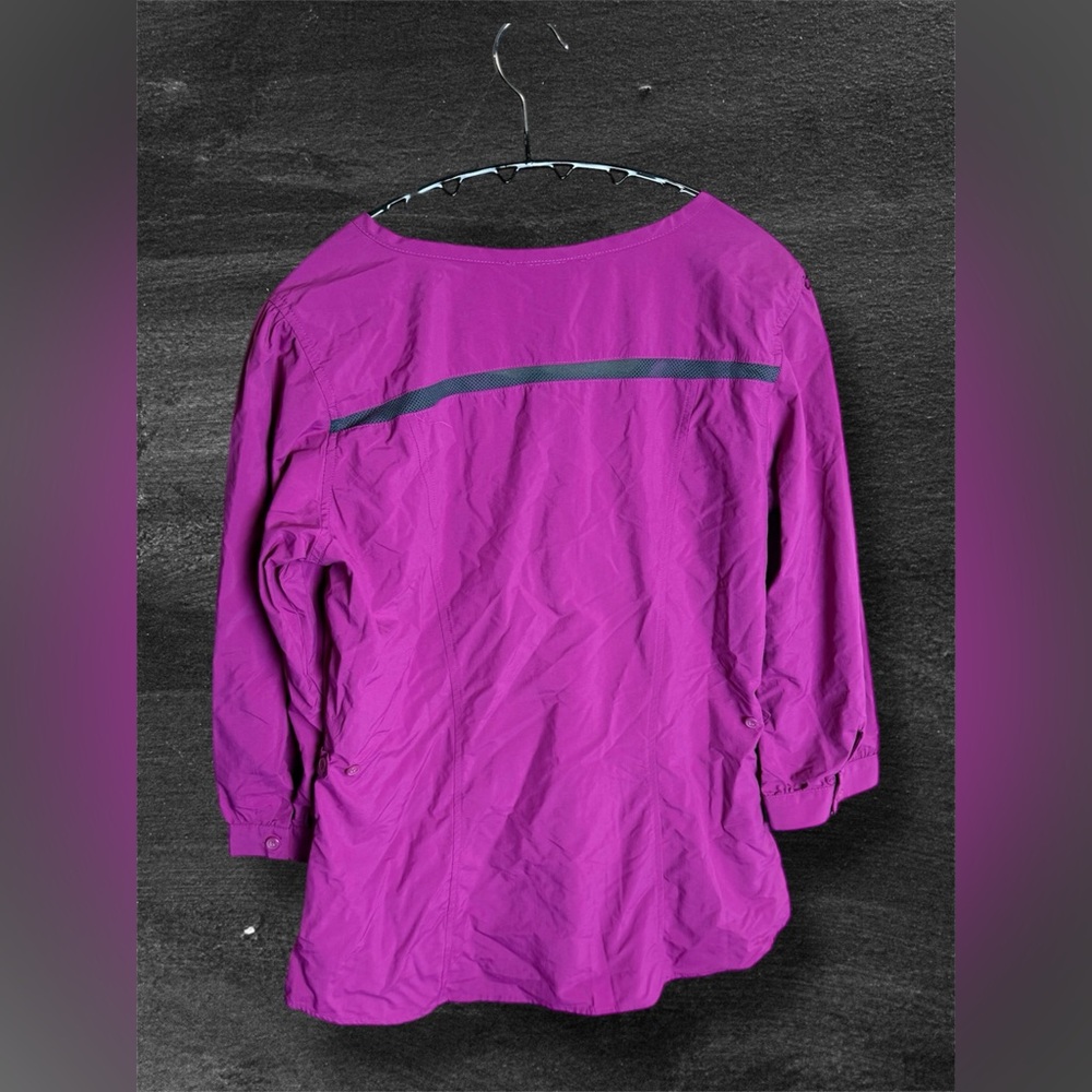 NWT ExOfficio Women's Vibrant Magenta Outdoors 3/4 Sleeve Top - Picture 2 of 5